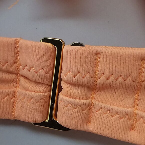 Victorias Secret Vintage 36D Orange Bikini Top With Gold Clasp Detail - Picture 6 of 6